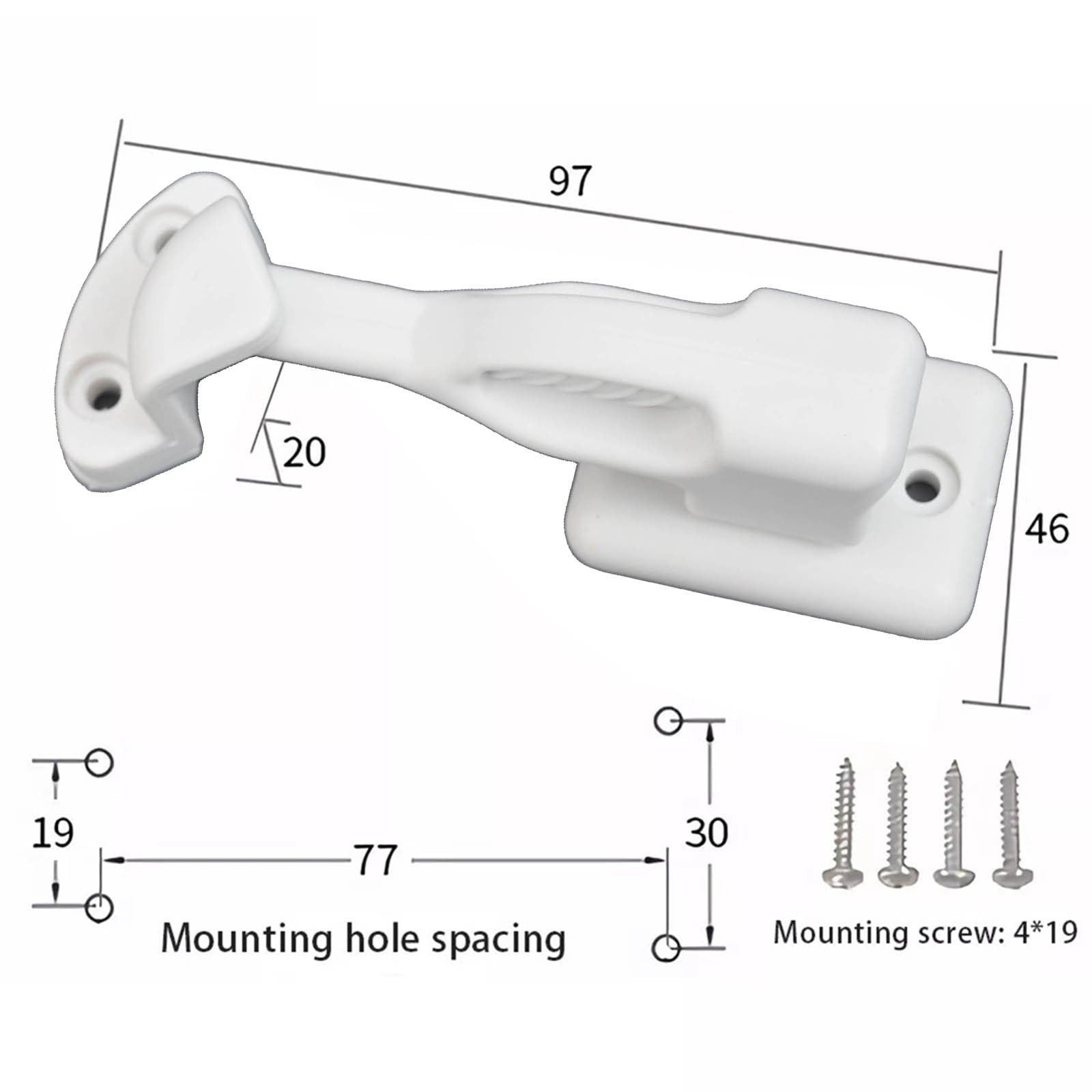 Nylon Rv Cabinet Latch Lock For Camper Trailer Boat Easy Install Secure Door Catch Holder White Black Travel V1189-LWWAL-20260327-04556