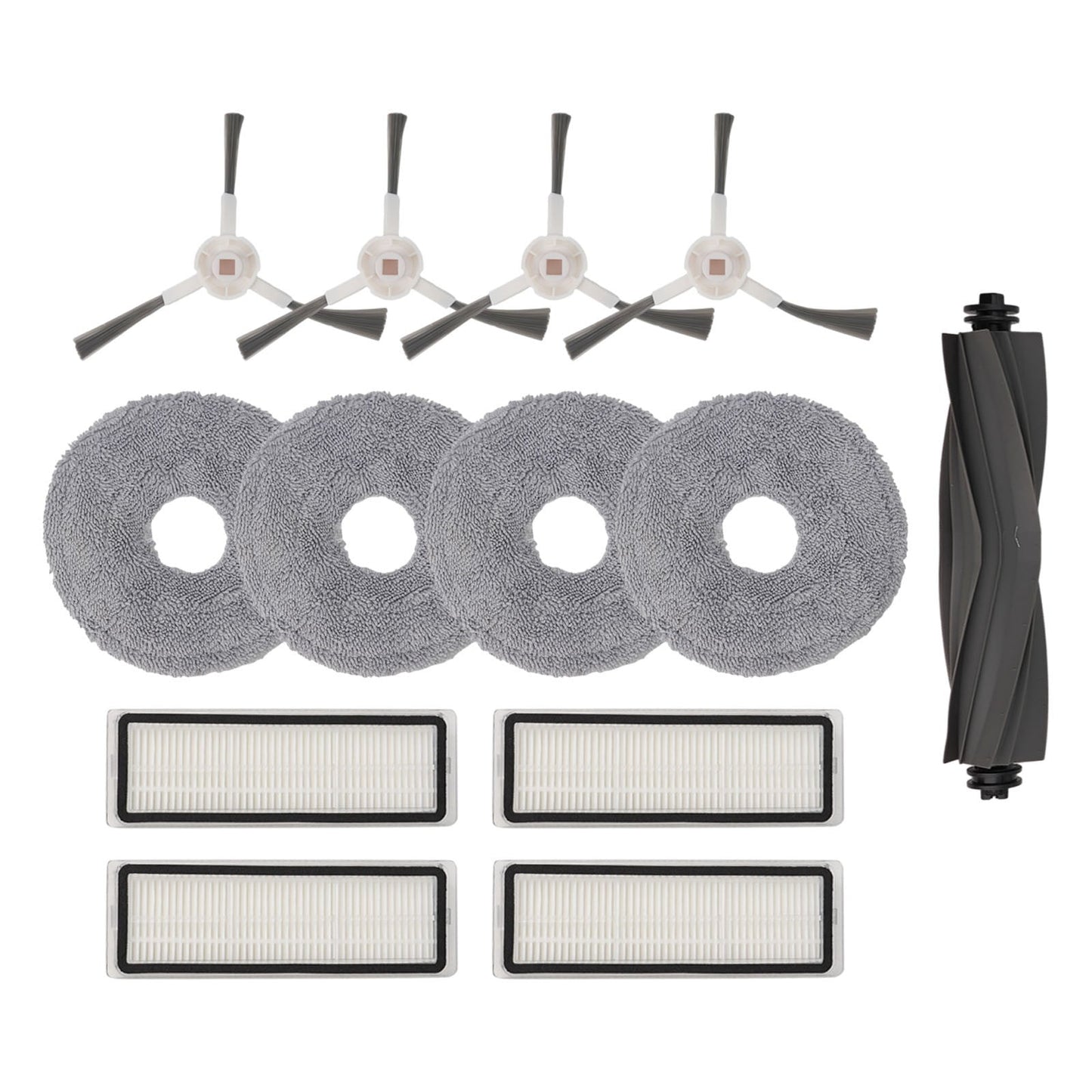 Robotic Vacuum Cleaner Parts Kit For L10 & L10S Pro - Main Brush 4 Side Brushes 4 Filters & 4 Mop Cloths V1189-LWWAL-20260327-04563