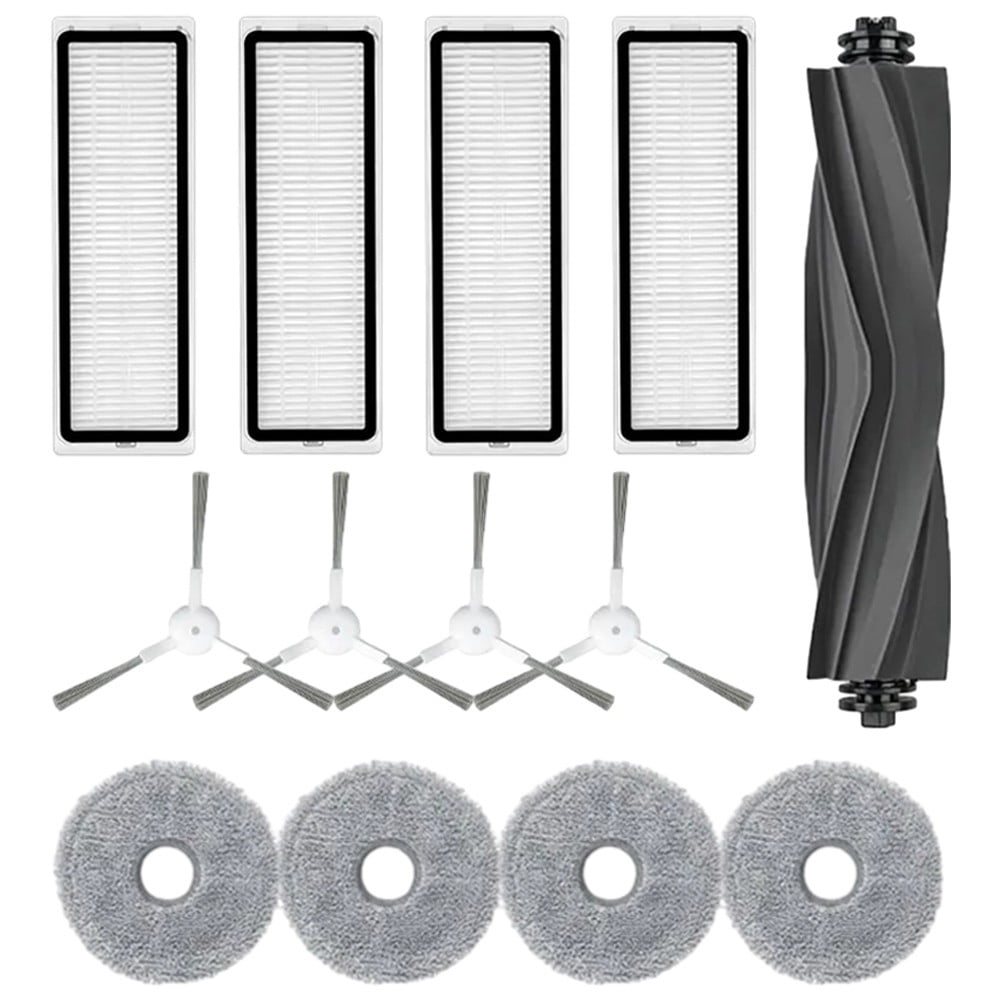 Robotic Vacuum Cleaner Parts Kit For L10 & L10S Pro - Main Brush 4 Side Brushes 4 Filters & 4 Mop Cloths V1189-LWWAL-20260327-04563