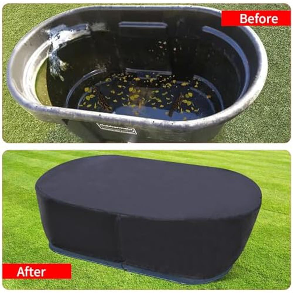 210D Oxford Fabric Stock Tank Cover Oval Ice Bath Cover Gallon Basin Waterproof Drawstring Pool Protector V1189-LWWAL-20260327-04572