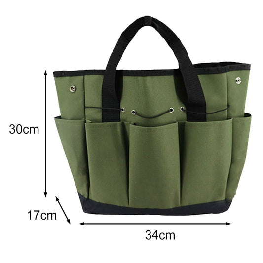 Garden Tool Bag With 9 Pockets Sturdy Oxford Cloth Gardening Tote Organizer For Home Yard Lawn 34W X 17D X V1189-LWWAL-20260327-04576