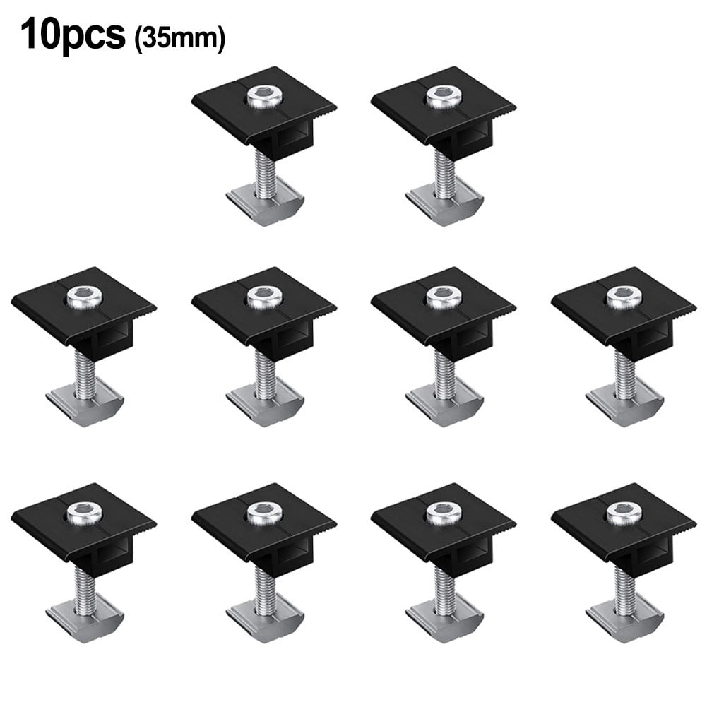 Solar Panel Adjustable Bracket Clamp Wide Photovoltaic Support Fixing PV End Clamps Mounting 30mm/35mm 10X V1189-LWWAL-20260327-04612
