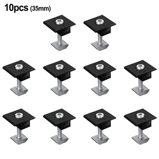 Solar Panel Adjustable Bracket Clamp Wide Photovoltaic Support Fixing PV End Clamps Mounting 30mm/35mm 10X V1189-LWWAL-20260327-04612