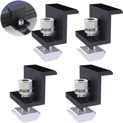 Solar Panel Adjustable Bracket Clamp Wide Photovoltaic Support Fixing PV End Clamps Mounting 30mm/35mm 10X V1189-LWWAL-20260327-04612