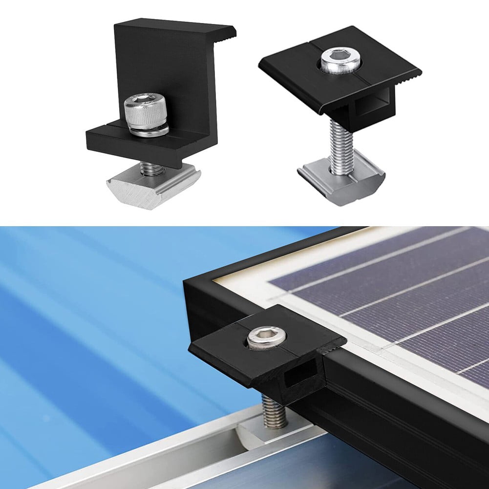 Solar Panel Adjustable Bracket Clamp Wide Photovoltaic Support Fixing PV End Clamps Mounting 30mm/35mm 10X V1189-LWWAL-20260327-04612