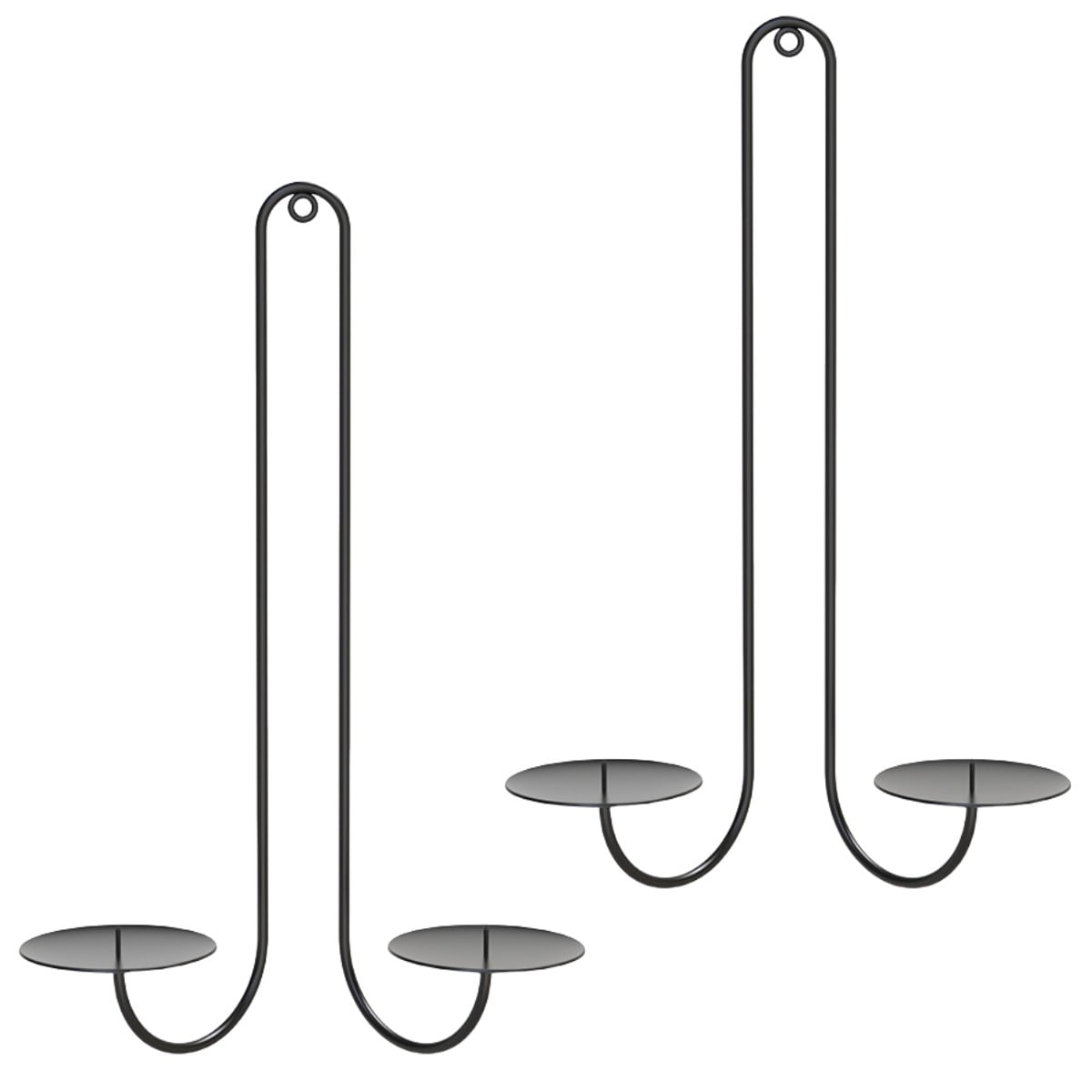 2 pc Wall Mounted Hanging Candle Holder Candlestick Sconces Black Wall Decor V1189-LWWAL-20260327-04613