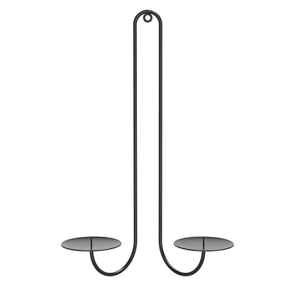 2 pc Wall Mounted Hanging Candle Holder Candlestick Sconces Black Wall Decor V1189-LWWAL-20260327-04613