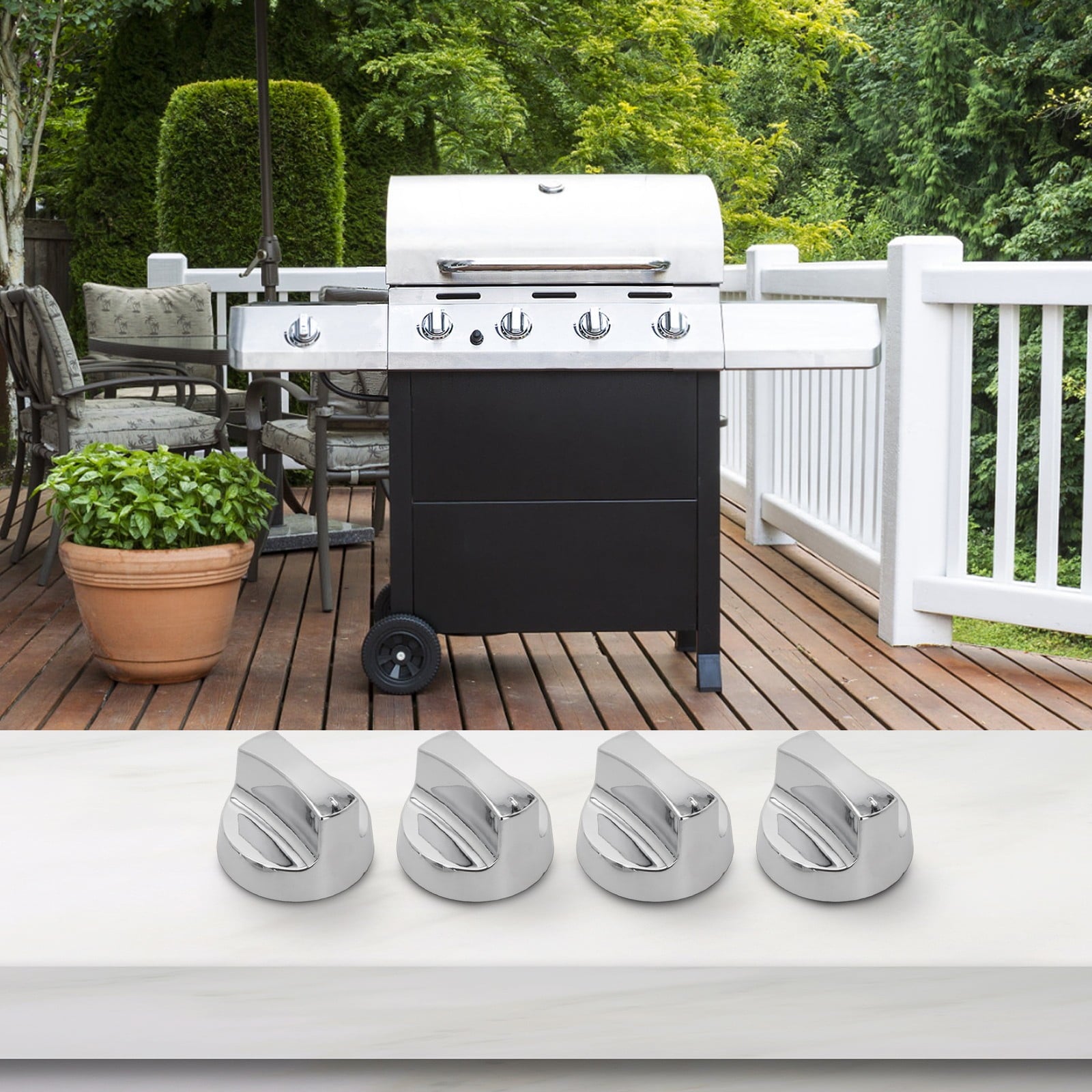 PASILI Kitchen Upgrade Electroplating Knob Accessories Easy Install Grill Knobs Grill Accessories Compatible V1189-LWWAL-20260327-04614