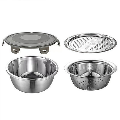 4 Pcs Kitchen Mixing Bowls with Grater Lid Stainless Steel Construction V1189-LWWAL-20260327-04661