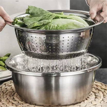 4 Pcs Kitchen Mixing Bowls with Grater Lid Stainless Steel Construction V1189-LWWAL-20260327-04661