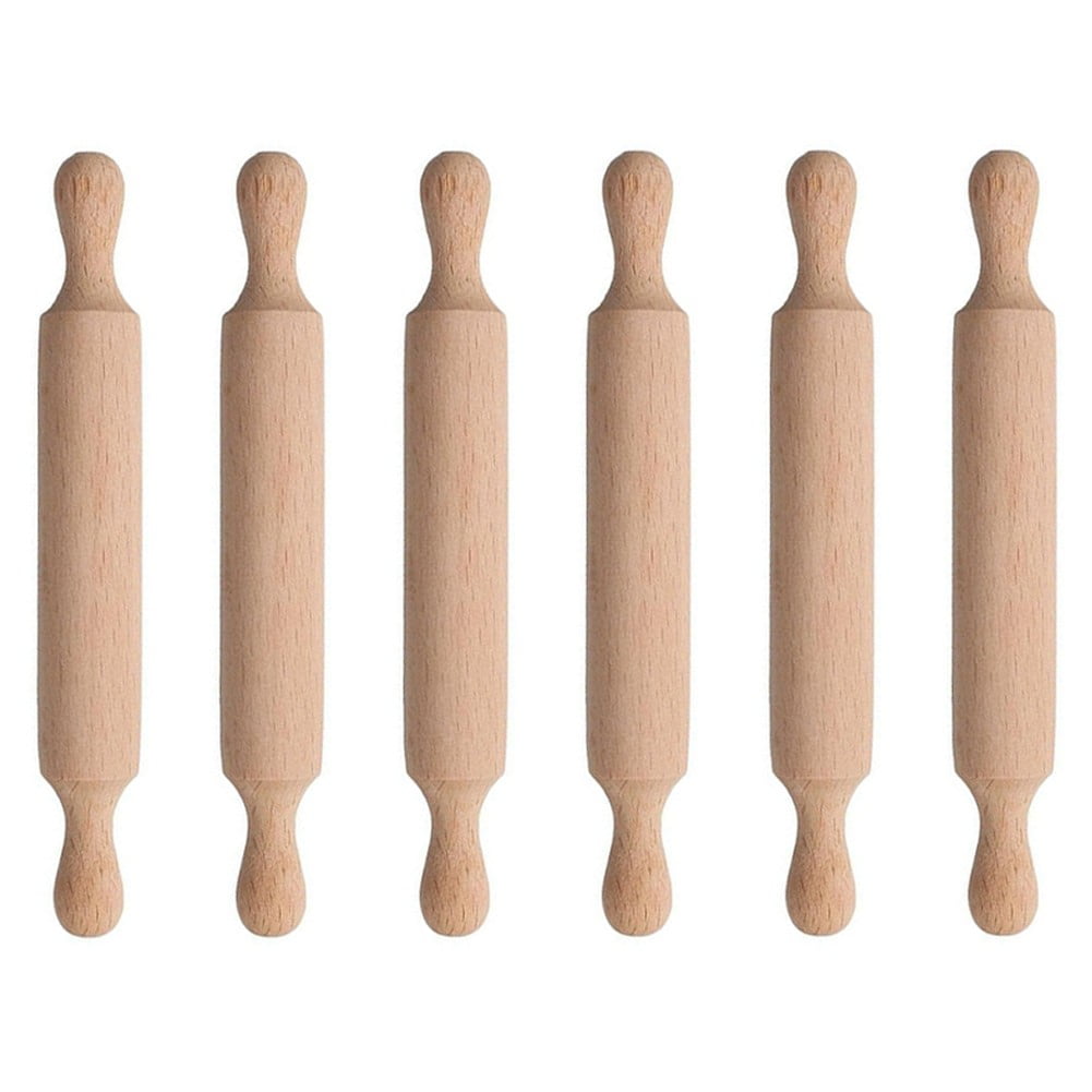 Mini Wooden Rolling Pins Set - Perfect for Kids Baking & Crafting Fun! 6pcs V1189-LWWAL-20260327-04671