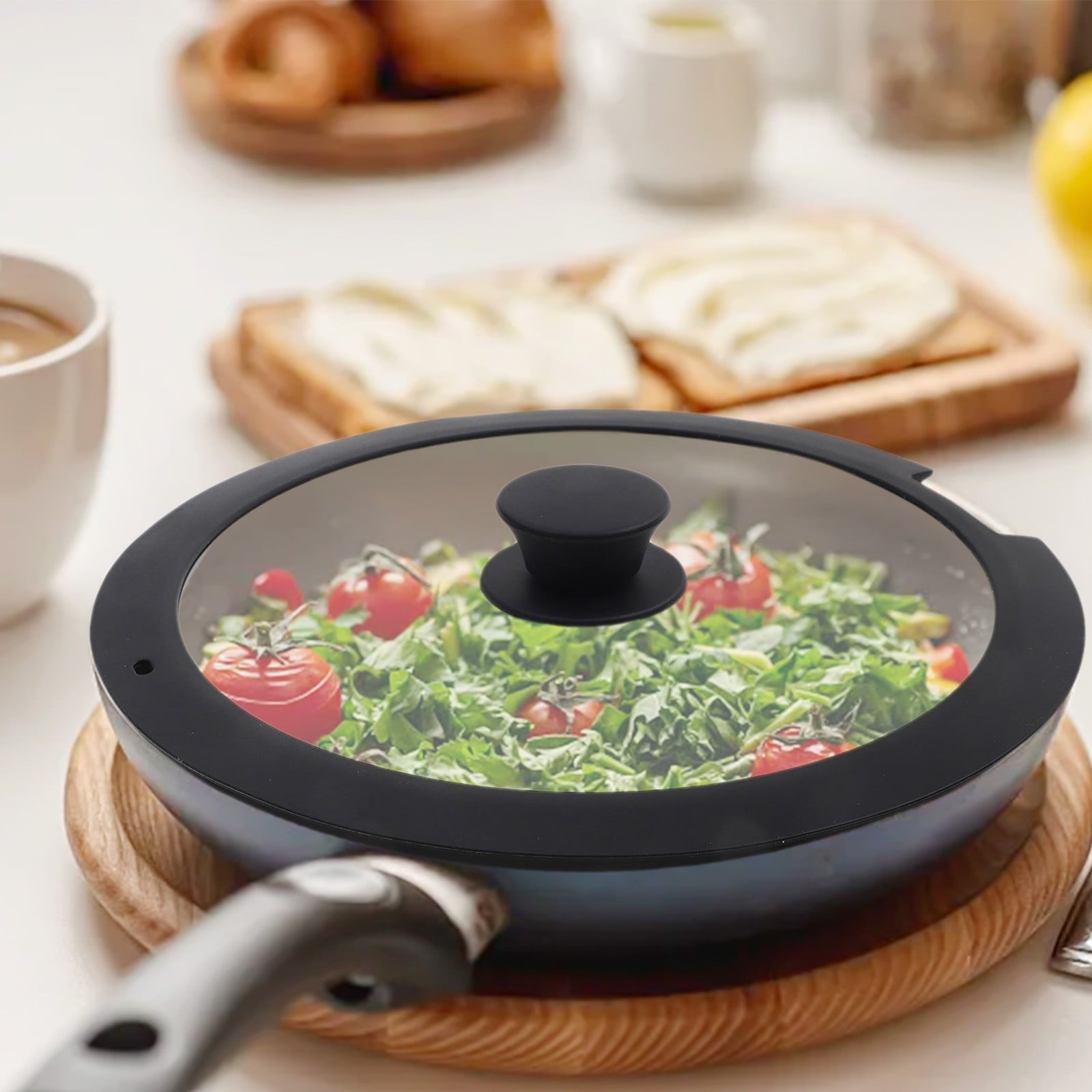 Sleek Black White Silicone Lids Available in Size Range of 18cm to 26cm B 20CM V1189-LWWAL-20260327-04675