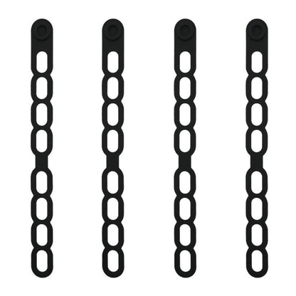 4 Pcs Silicone Latch Strap Tie for Slow Cooker Lid Lunch Box Bundling Organizing Black V1189-LWWAL-20260327-04687