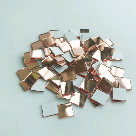 100Pcs Self-Adhesive Real Glass Mini Square Mirror Mosaic Tiles Sticker Bathroom Diy Handmade Craft Home V1189-LWWAL-20260327-04693
