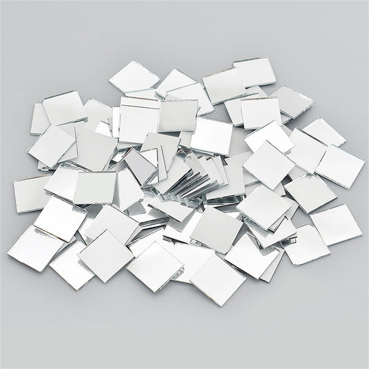 100Pcs Self-Adhesive Real Glass Mini Square Mirror Mosaic Tiles Sticker Bathroom Diy Handmade Craft Home V1189-LWWAL-20260327-04693