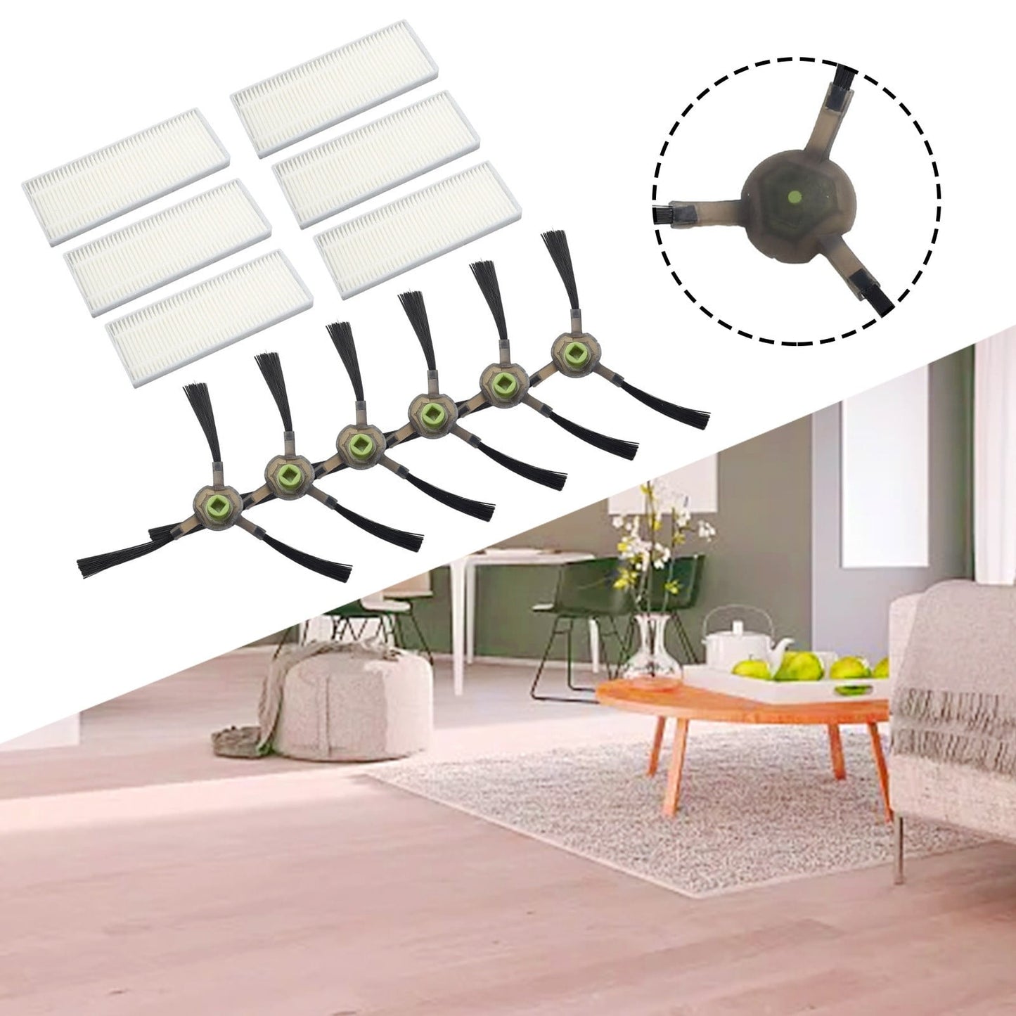Upgrade Your Cleaning Experience with Replacement Filters and Side Brushes for EICOBOT R20 Robot Vacuum V1189-LWWAL-20260327-04753