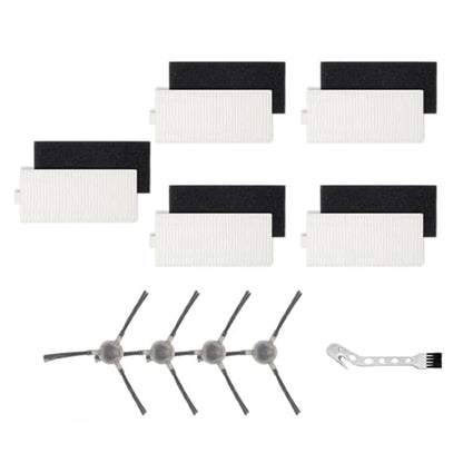 5pcs Filters With 4pcs Side Brush For Lefant M1/M2 Pro Robot Vacuum Cleaner Cleaning Brush Replacement V1189-LWWAL-20260327-04779