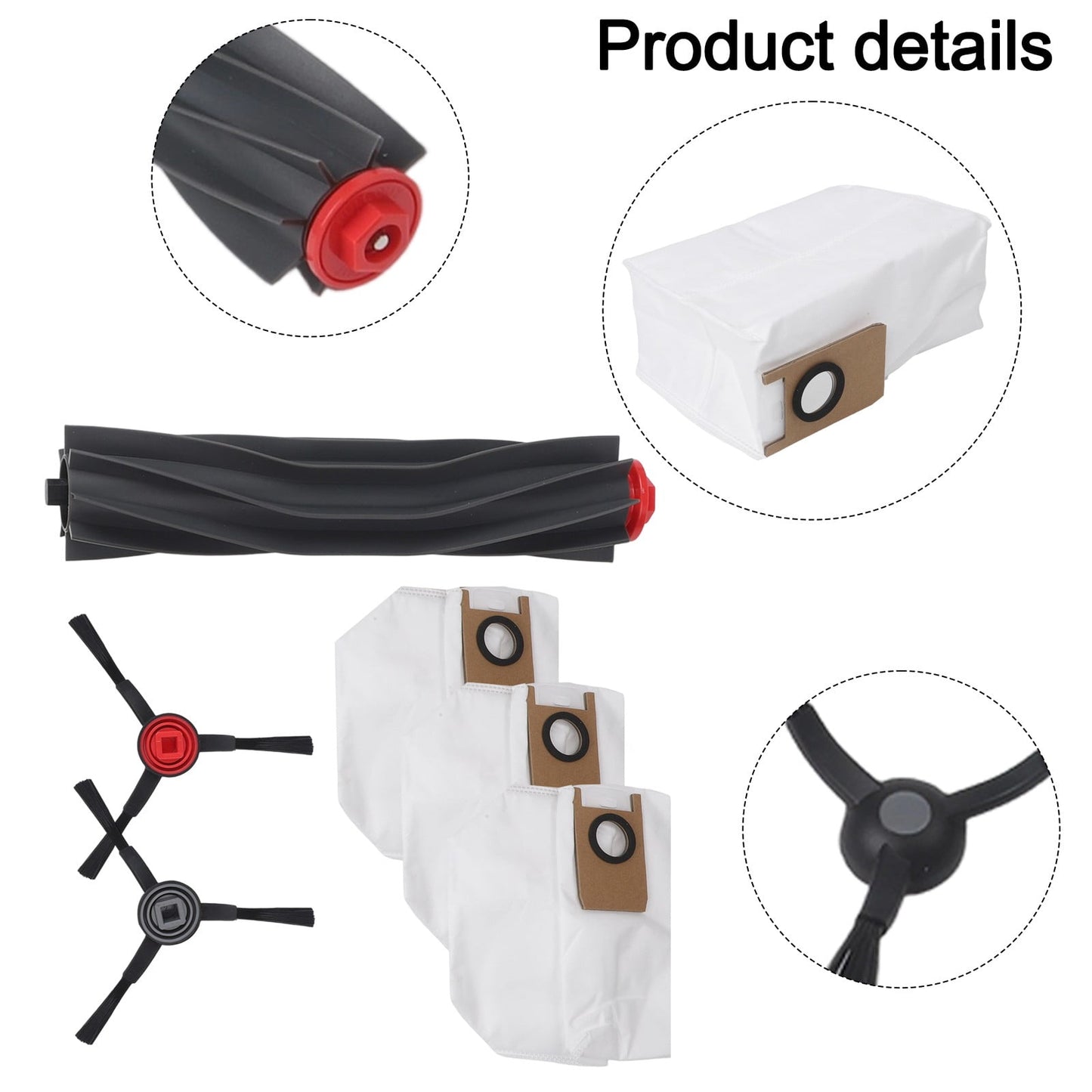1 Set Main Roller Side Brush Dust Bags Kit Improving Air Quality For Eufy 3-in-1 E20 Robot Vacuum Cleaner V1189-LWWAL-20260327-04803