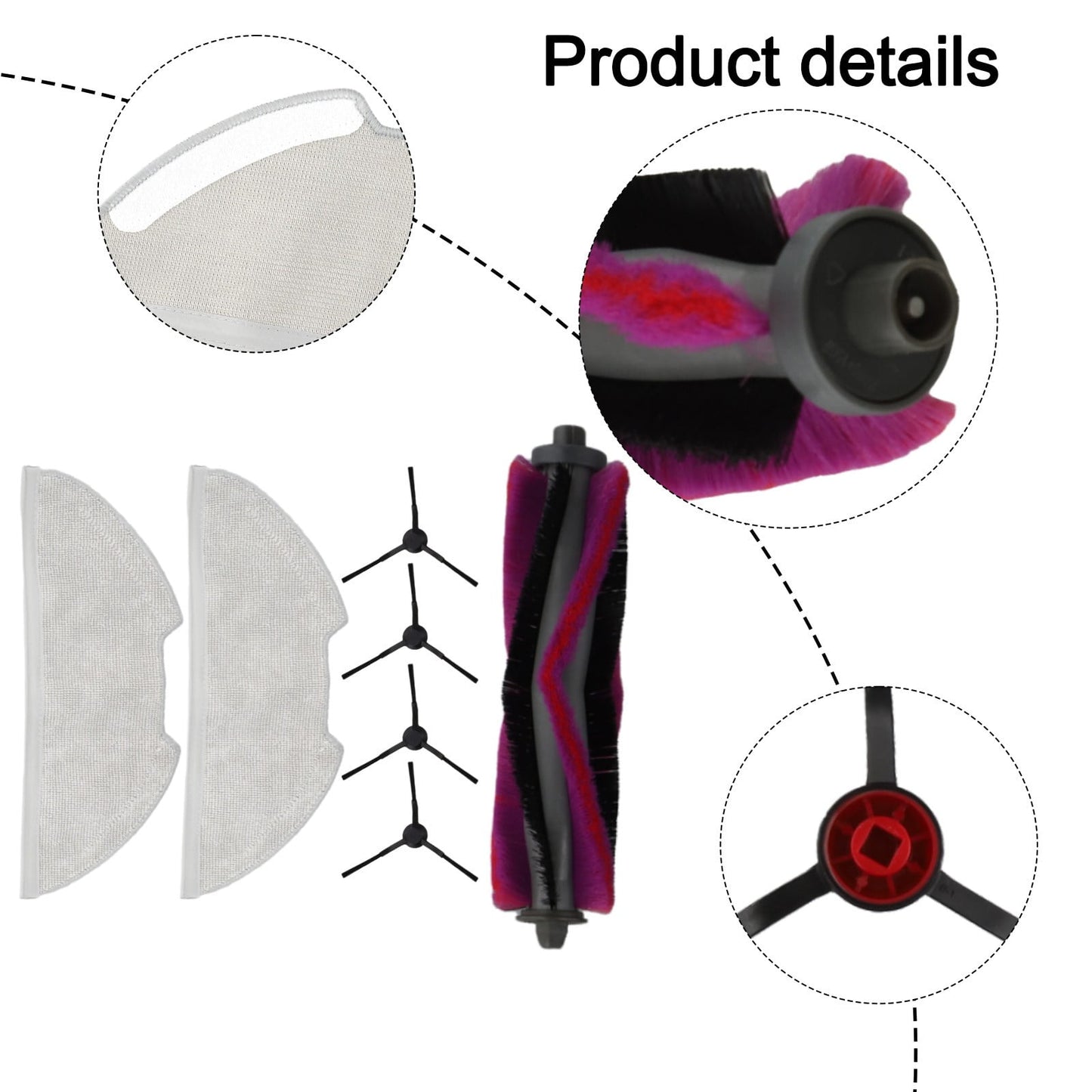 Main Roller Side Brush Mop Cloths Kit For Eureka E20 Plus Robot Vacuum Cleaner Home Appliance Parts Household V1189-LWWAL-20260327-04820