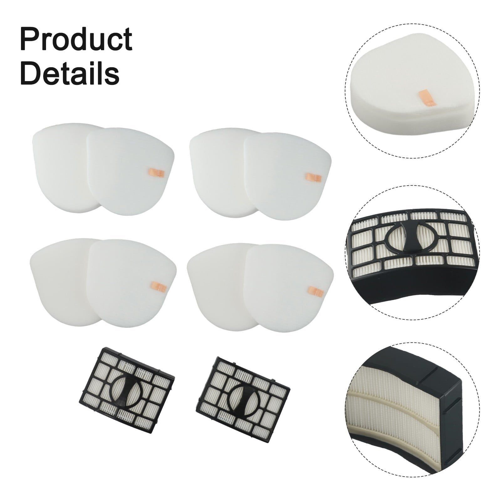 Replacement Filter Set for Shark Upright Vacuums Featuring Compatibility with Various Models Including CU530 V1189-LWWAL-20260327-04823