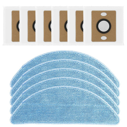 For ILIFE A12 Pro Self Emptying Robot Vacuum Cleaner 5 Mop Pads 6 Dust Bags V1189-LWWAL-20260327-04926