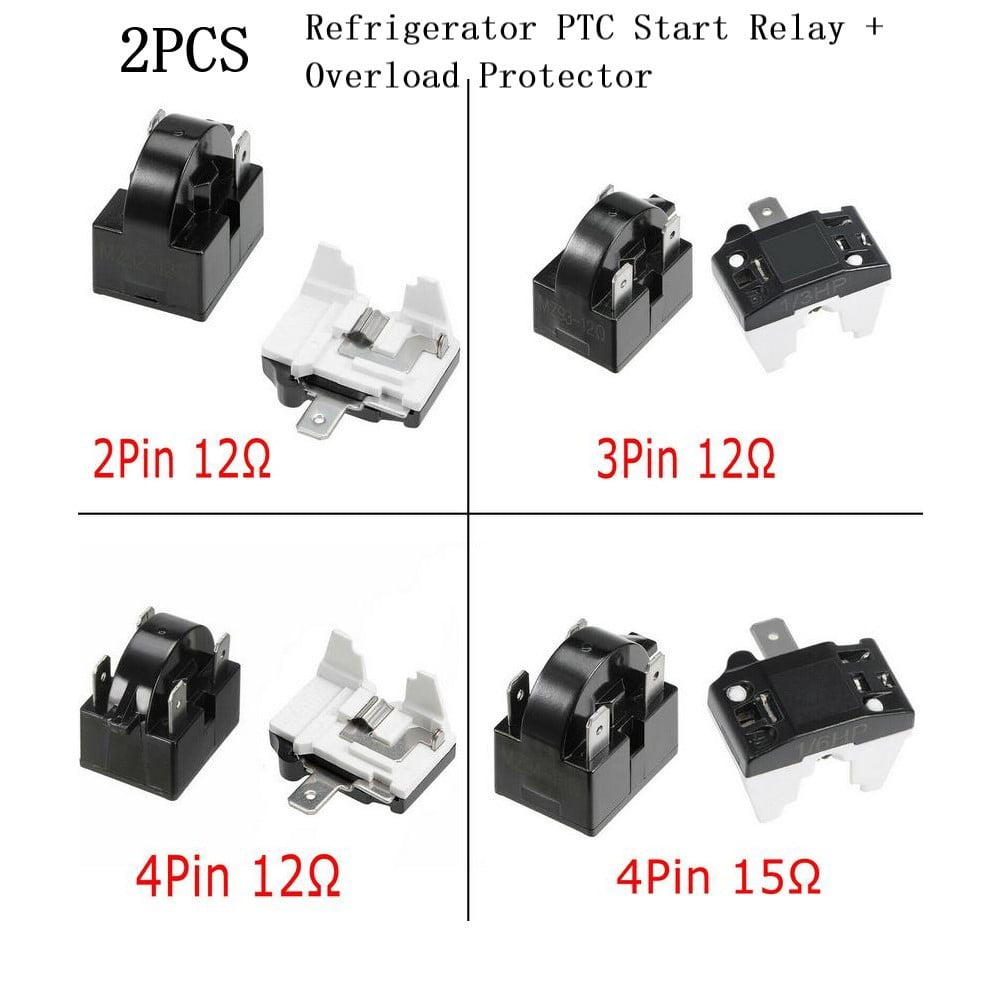 1 Set Refrigerator Ptc Starter Relay Replacement Compressor Overload Protector For Mini Fridges Coolers Easy V1189-LWWAL-20260327-04946