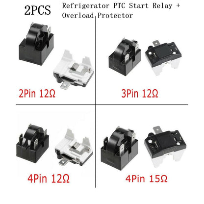 1 Set Refrigerator Ptc Starter Relay Replacement Compressor Overload Protector For Mini Fridges Coolers Easy V1189-LWWAL-20260327-04946