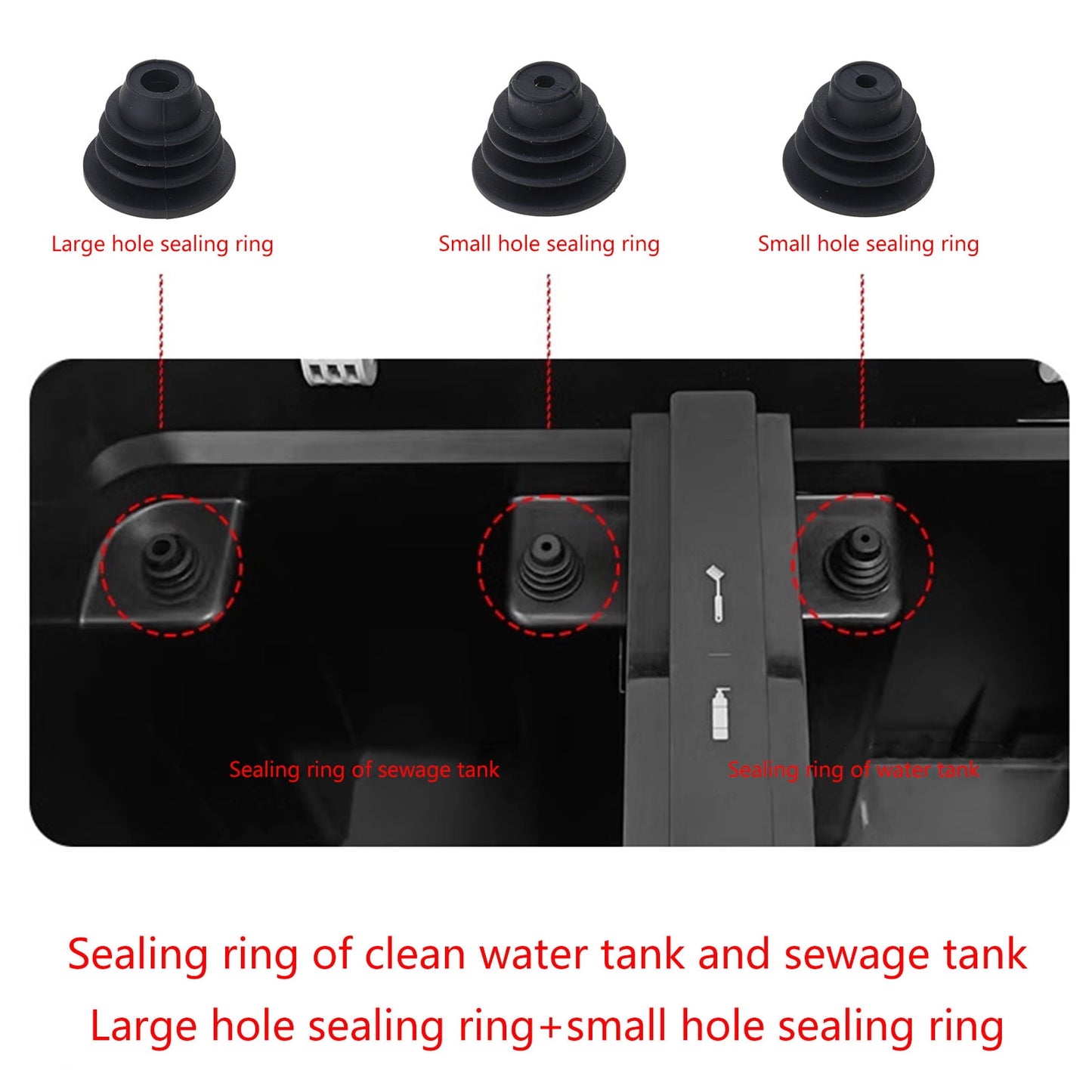 Reusable Water Tanks Sealing Rings for X1 X1 Sweeper Part Cleaing Attachment V1189-LWWAL-20260327-05002