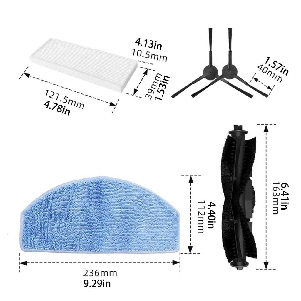 Sweeper HEPA Filter Vacuum Roller Brush Side Brush Mopping Pads Replacement for G8000 G8000Pro Sweeping Robot V1189-LWWAL-20260327-05061