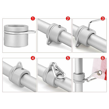 2pcs Flag Pole Ring Aluminum Alloy for 0.75-1 in Pole 360 degrees Rotating Anti-Wrap V1189-LWWAL-20260327-05076