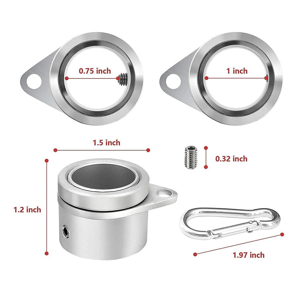 2pcs Flag Pole Ring Aluminum Alloy for 0.75-1 in Pole 360 degrees Rotating Anti-Wrap V1189-LWWAL-20260327-05076