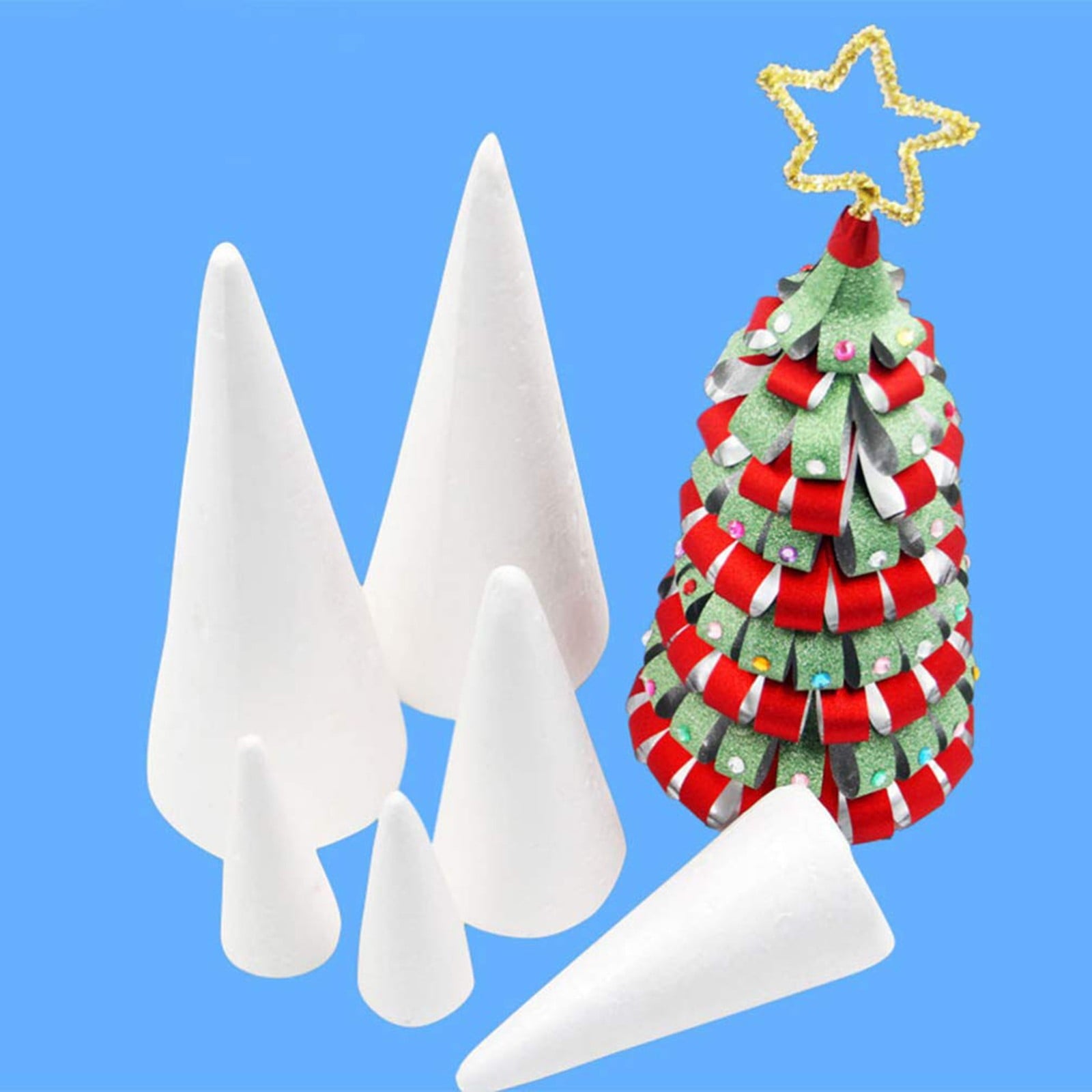 Lierteer Styrofoam Foam Cones Polystyrene for Crafts DIY Painting Triangle Tree 20cmX7.9cm V1189-LWWAL-20260327-05089