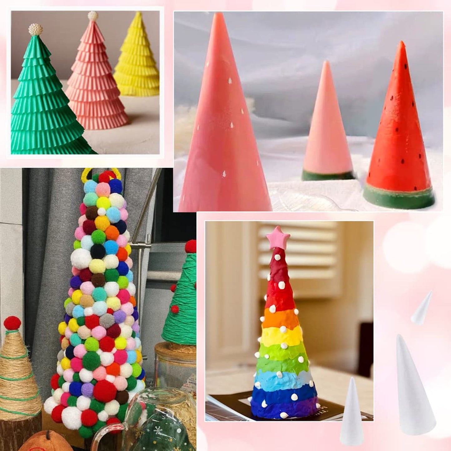Lierteer Styrofoam Foam Cones Polystyrene for Crafts DIY Painting Triangle Tree 20cmX7.9cm V1189-LWWAL-20260327-05089