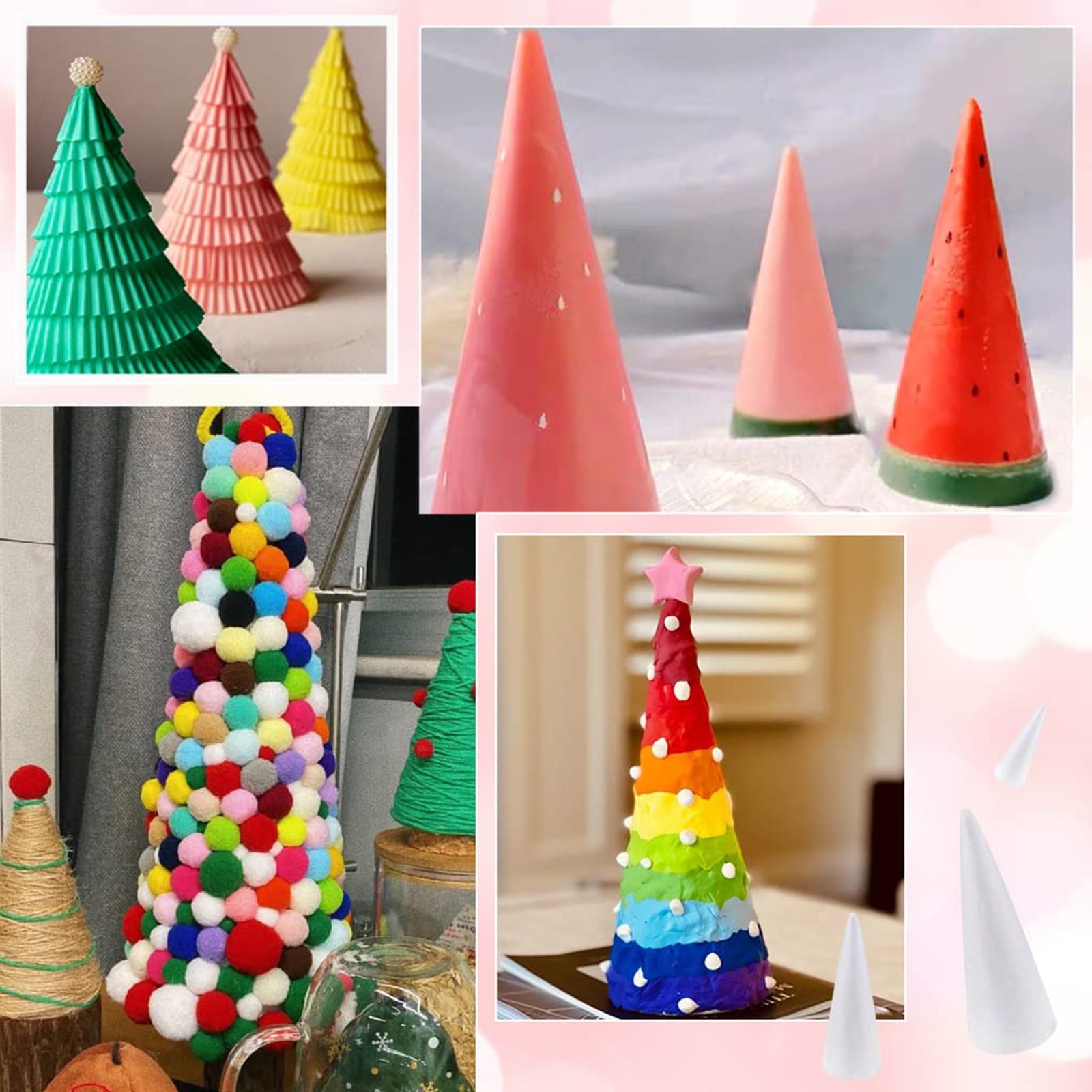 Lierteer Styrofoam Foam Cones Polystyrene for Crafts DIY Painting Triangle Tree 30cmX11.5cm V1189-LWWAL-20260327-05090