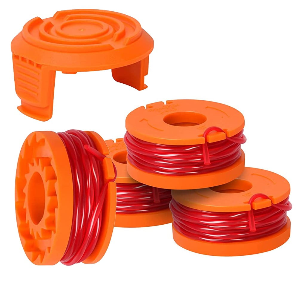 4/8Pack for Worx Wa0010 Replacement Spool Line Grass Trimmer Edger 10Ft +Cap Cover 4+1 V1189-LWWAL-20260327-05096