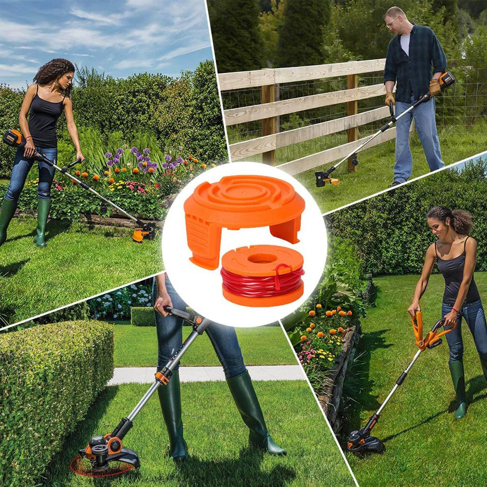 4/8Pack for Worx Wa0010 Replacement Spool Line Grass Trimmer Edger 10Ft +Cap Cover 4+1 V1189-LWWAL-20260327-05096