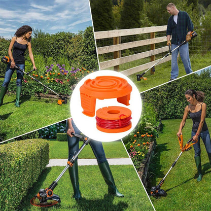 4/8Pack for Worx Wa0010 Replacement Spool Line Grass Trimmer Edger 10Ft +Cap Cover 4+1 V1189-LWWAL-20260327-05096