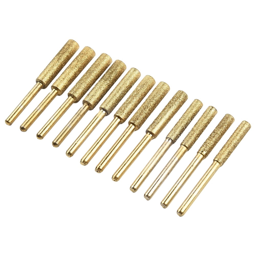 12Pcs Diamond Chainsaw Sharpener, High Hardness Titanium Plated Burr Grinding V1189-LWWAL-20260327-05107