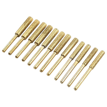 12Pcs Diamond Chainsaw Sharpener, High Hardness Titanium Plated Burr Grinding V1189-LWWAL-20260327-05107