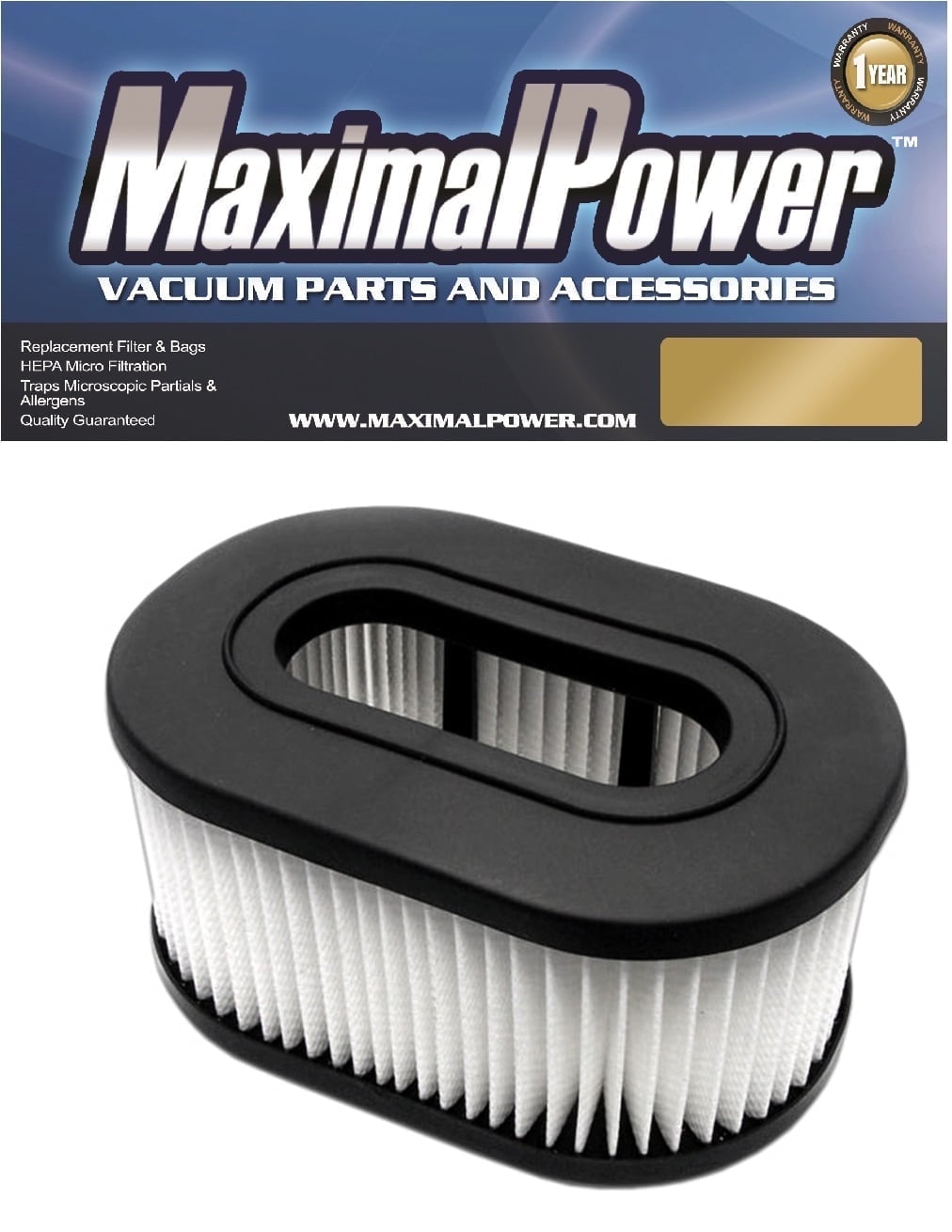 MaximalPower Replacement Filter Compatible for Hoover Foldaway, Widepath, Turbopower & Runabout Vacuum V1189-LWWAL-20260327-05120