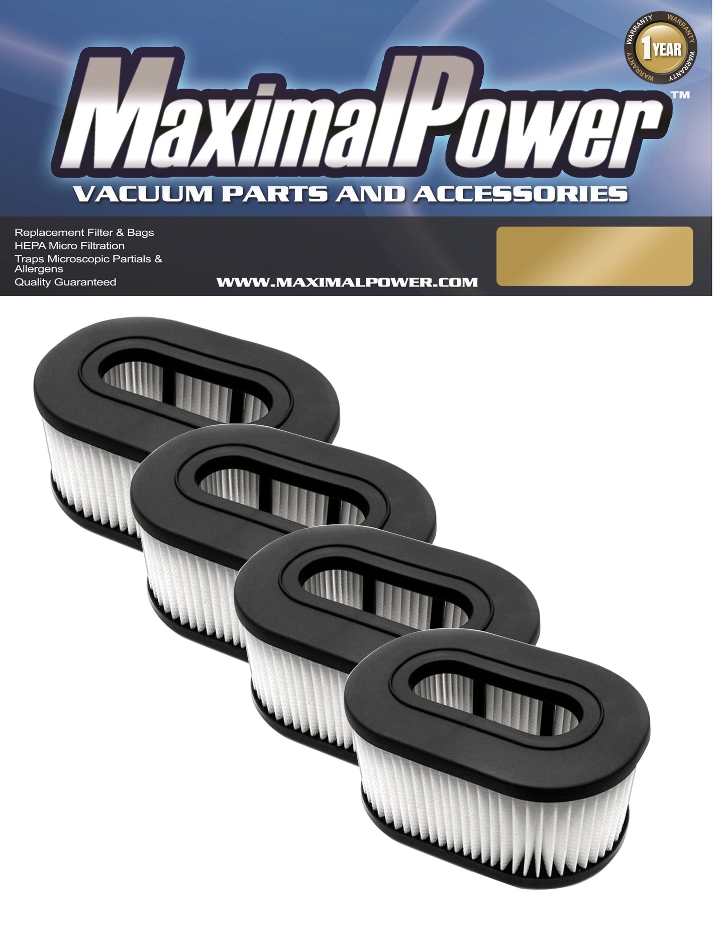 MaximalPower Replacement Filter Compatible for Hoover Foldaway, Widepath, Turbopower & Runabout Vacuum V1189-LWWAL-20260327-05123