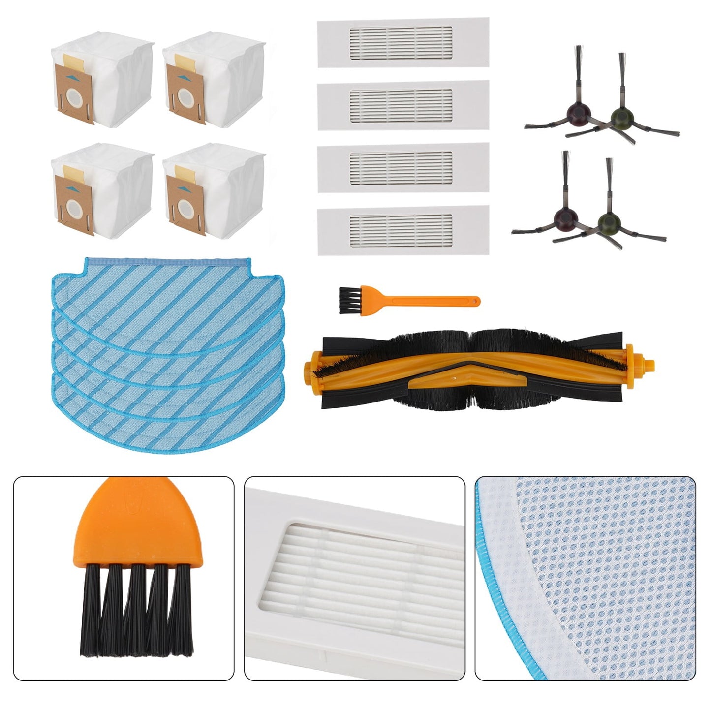 ECOVACS DEEBOOT N10/N10 PLUS Sweeping Machine Accessory Kit: Brush Roller, Side Brush, Mop Cloth, Filter, V1189-LWWAL-20260327-05130