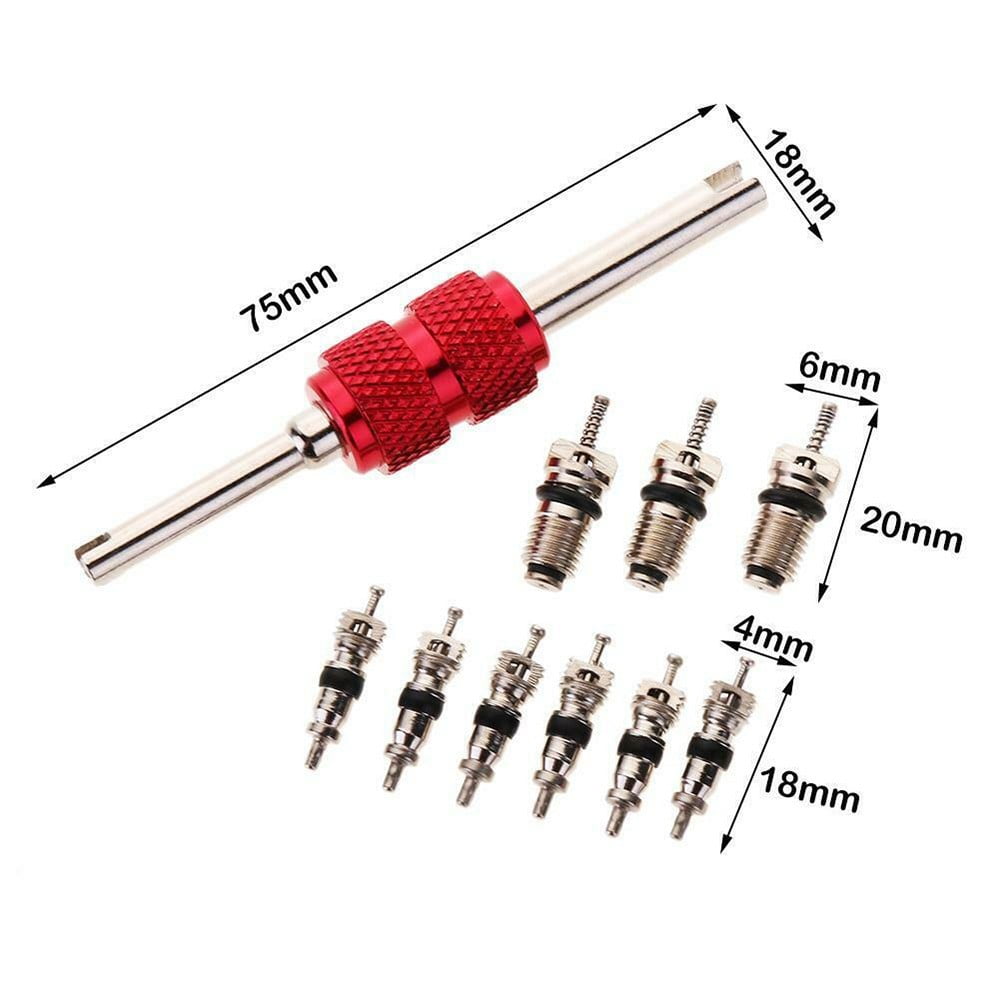 9Pcs Air Conditioning Valve Cores+1Pc Remover Tool A/C Repair Kit V1189-LWWAL-20260327-05144