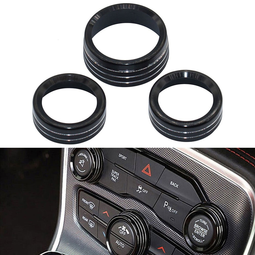 For Grand for Cherokee 2014-21 Black Aluminum Climate Volume Turn Knob Ring V1189-LWWAL-20260327-05145