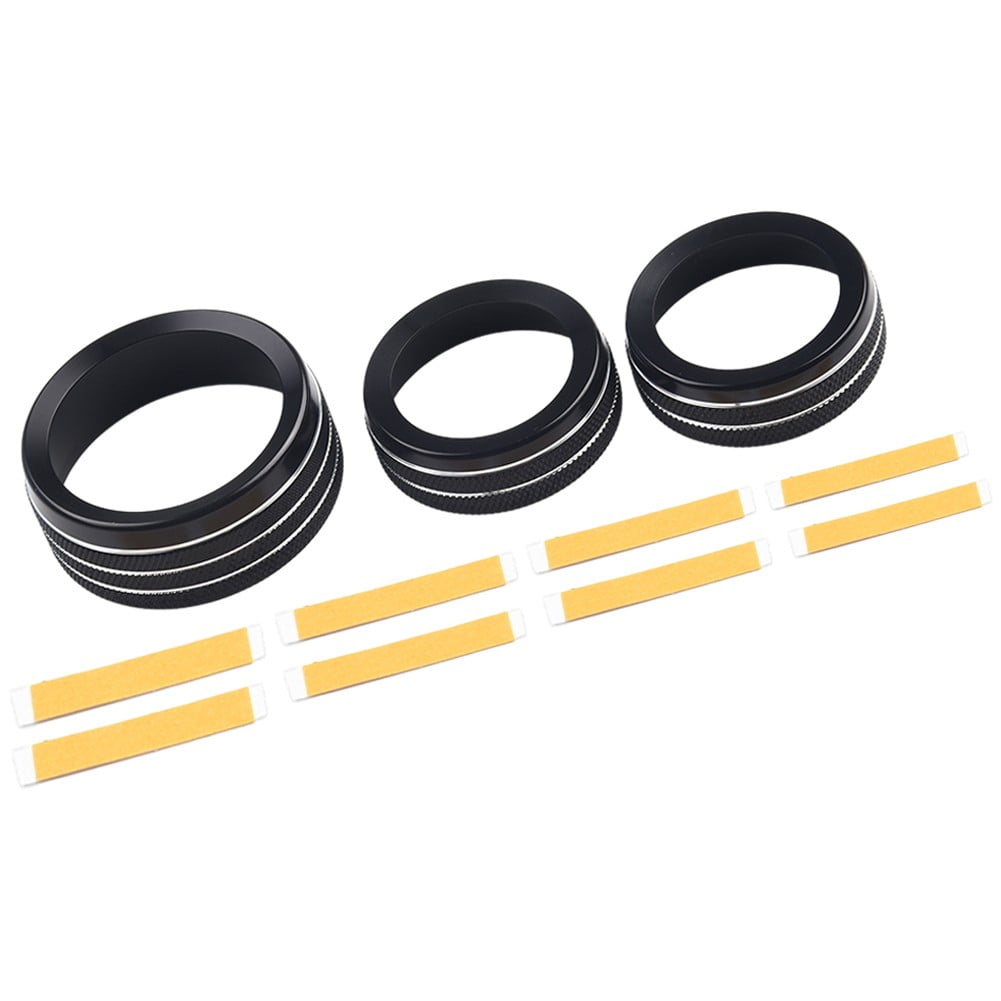 For Grand for Cherokee 2014-21 Black Aluminum Climate Volume Turn Knob Ring V1189-LWWAL-20260327-05145