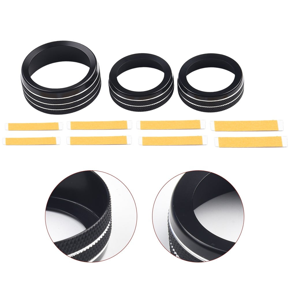 For Grand for Cherokee 2014-21 Black Aluminum Climate Volume Turn Knob Ring V1189-LWWAL-20260327-05145