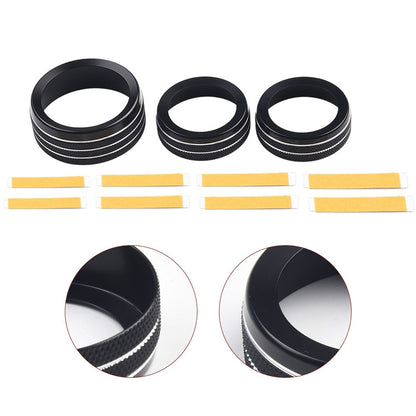 For Grand for Cherokee 2014-21 Black Aluminum Climate Volume Turn Knob Ring V1189-LWWAL-20260327-05145
