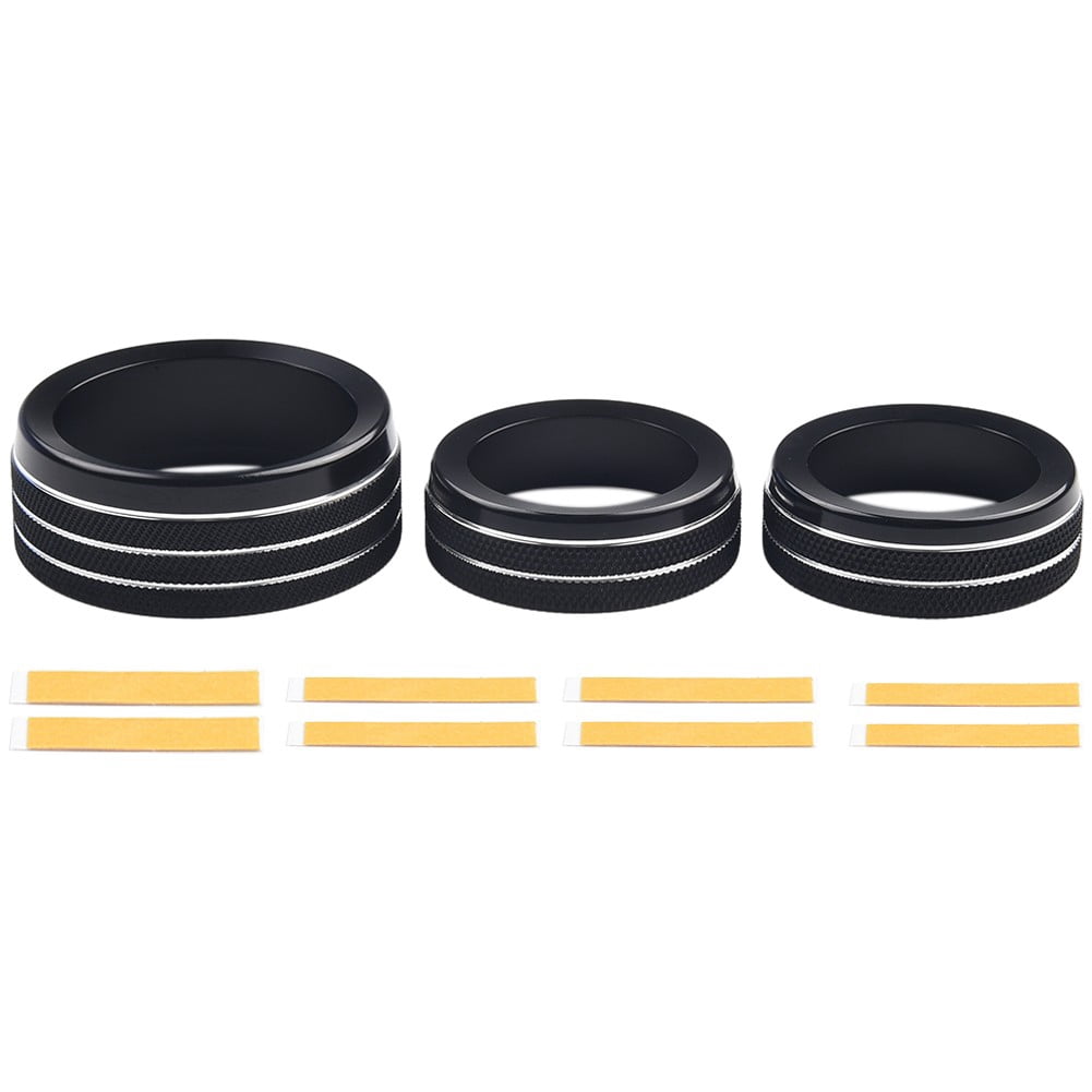 For Grand for Cherokee 2014-21 Black Aluminum Climate Volume Turn Knob Ring V1189-LWWAL-20260327-05145