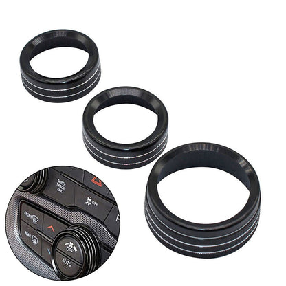For Grand for Cherokee 2014-21 Black Aluminum Climate Volume Turn Knob Ring V1189-LWWAL-20260327-05145