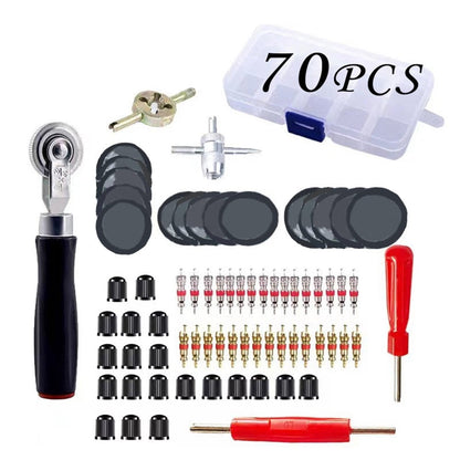70Pcs 3 Sizes Car Truck Tire Repair Rubber Patch Tools Kit 32/42/58Mm W/ Roller V1189-LWWAL-20260327-05148